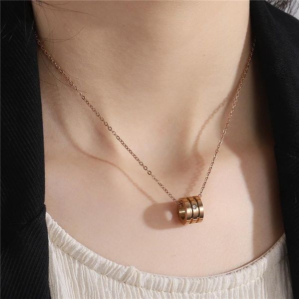 

pendant necklaces 2021 simple hollow round circle charm necklace femme elegant gold choker wish card fashion jewelry, Silver