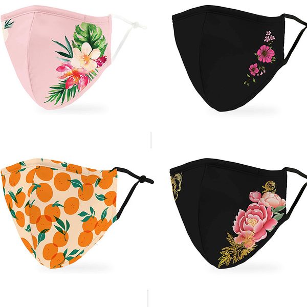 

custom logo wedding star flower printed mask dust-proof washable cotton mask