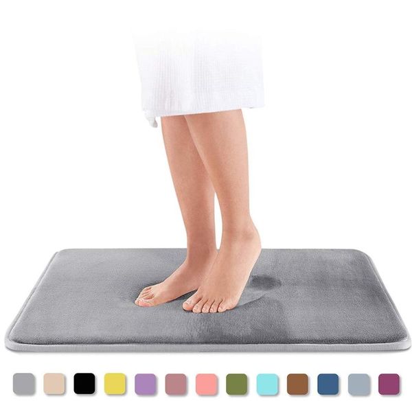 

home bath mat non-slip bathroom carpet soft coral fleece memory foam rug mat kitchen toilet floor decor washable 8 colors 7 size