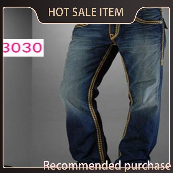 

fashion-straight-leg pants jeans new jeans elastic true men's 18ss designer revival robin crystal studs denim pants trousers rock mens, Black