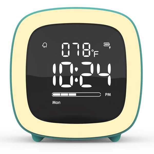 

kids cute-tv night light alarm clock for girls, children, bedroom, rechargeable battery operated alarm clock with sleep timer, i