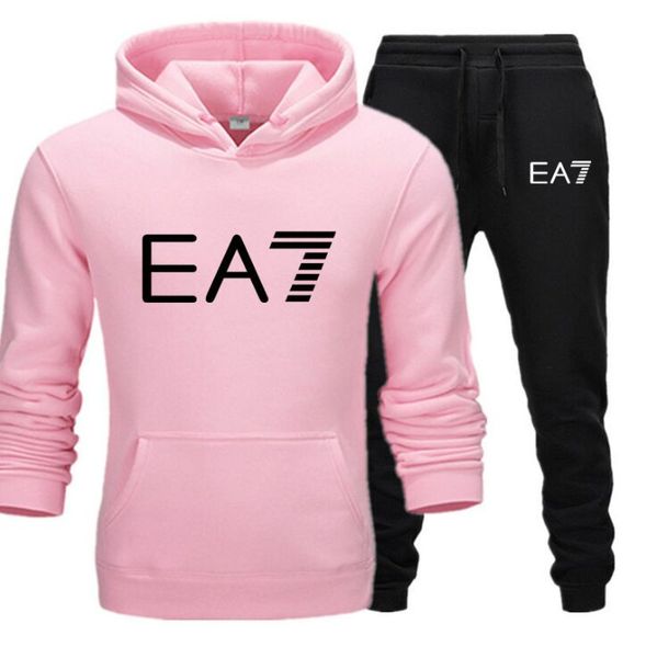 

2021 autumn winter men tracksuit 2pcs sets long sleeve cotton hooded sweatshirt and running jogging pant male tracksuit white black, Gray