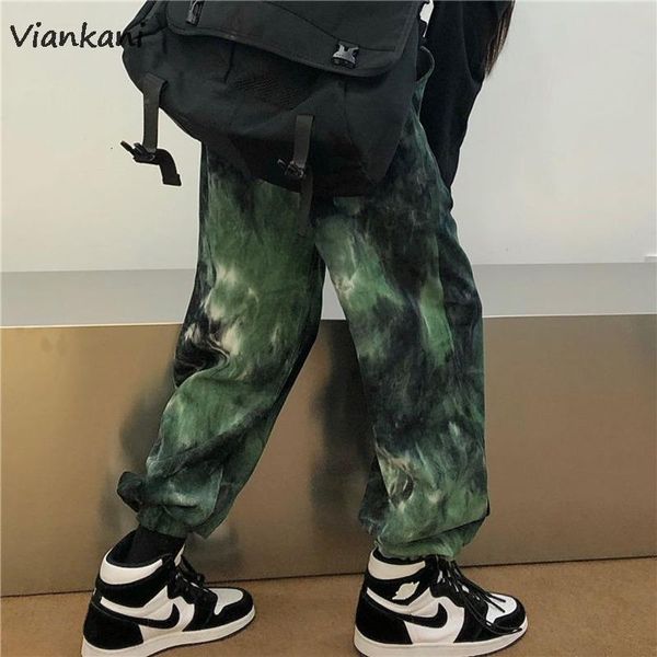

men's pants hip hop tie dye 2021 fashion casual retro corduroy male korean loose straight streetwear wide legs, Black