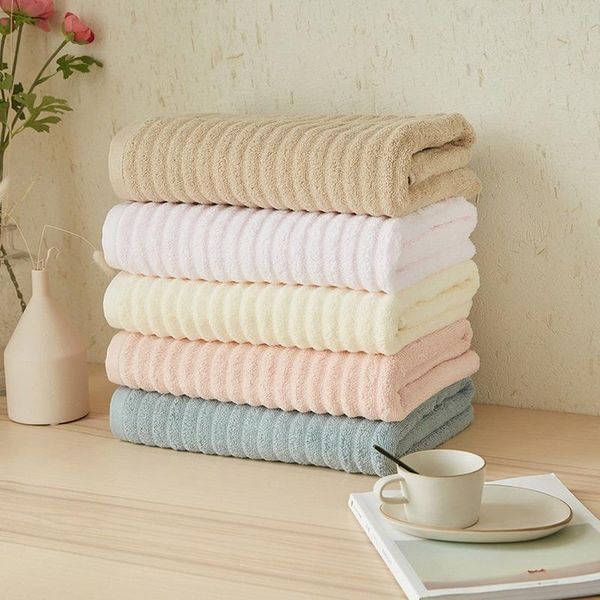 

towel 100% cotton bath 32 strands wavy pattern 70*140 absorbent lint-hair