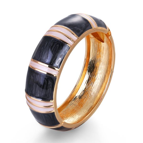 

bracelet fashion oil dripping two-color simple bamboo drum spring, Black