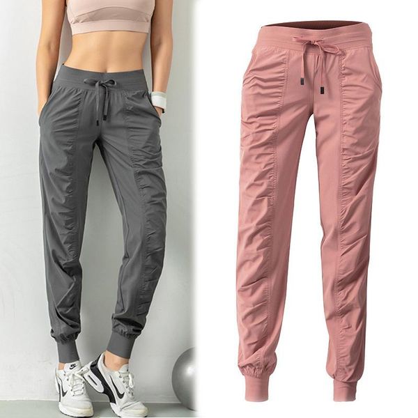 

fabric drawstring running sport joggers women quick dry athletic gym fitness sweatpants with two side pockets exercise pants, Black;white