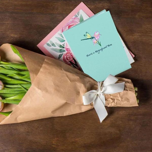 

greeting cards 3d dragonfly card mother's day birthday up heart invitations festival shaped paper postcards carving gifts v8m3