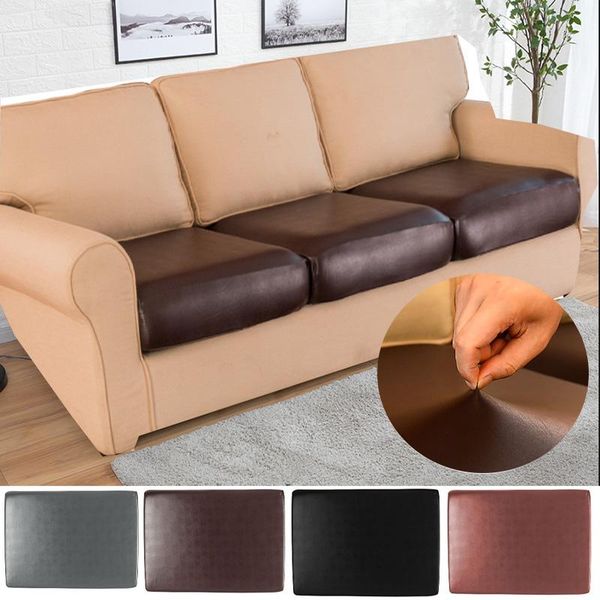 

chair covers pu leather waterproof sofa seat cushion cover stretch universal soft pets kids furniture protector slipcover 1/2/3/4