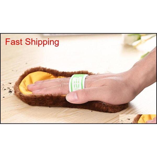 

multifunctional 1pc soft plush wipe shoes mitt brush cleaning gloves briefcase shoe care tool lea jllpda lottery2010