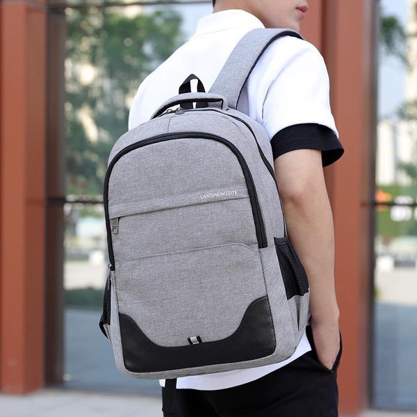 

backpack large capacity men high school bags for teenage boys oxford gray back pack