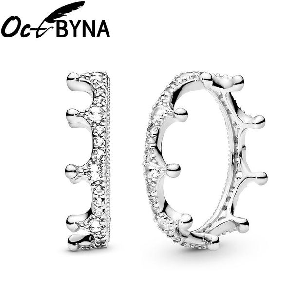 

wedding rings octbyna silver color crown fingertip ring charm crystal brand for women engagement gifts drop, Slivery;golden