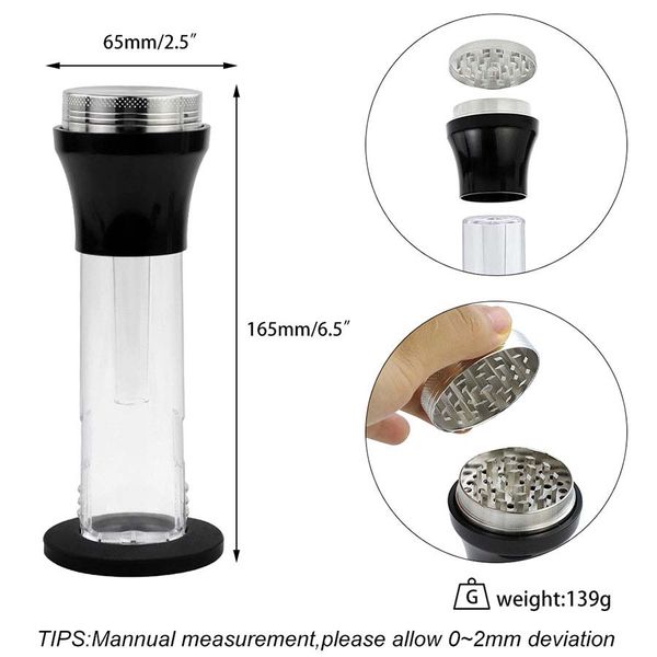 Moedor de fumaça manual Tabacco Moagem e Rolling Machine Acessórios para fumar para Silicone Water Bong Glass Beaker Bubblers Shisha Hookah Set