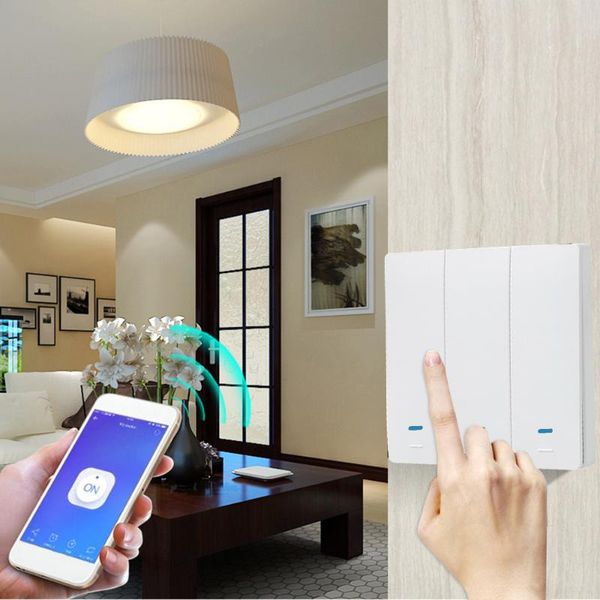 

smart home control wi-fi switch remote control, touch compatible with alexa schedule, countdown needs neutral wire no hub required