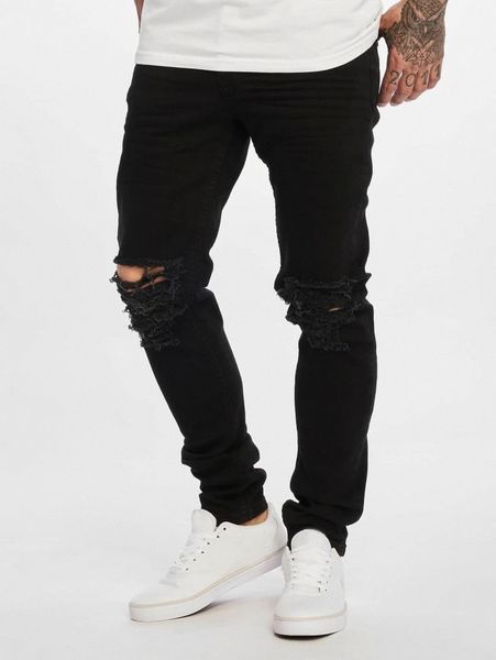 

men solid ripped jeans l1ax#, Blue
