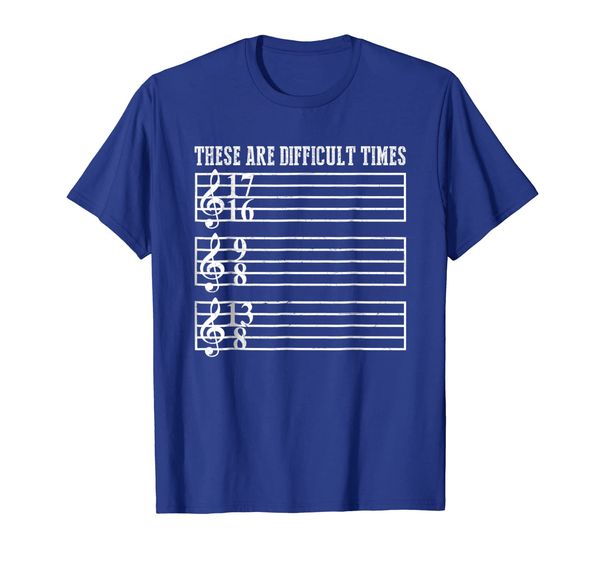 

these are difficult times musician joke music notes t-shirt, White;black