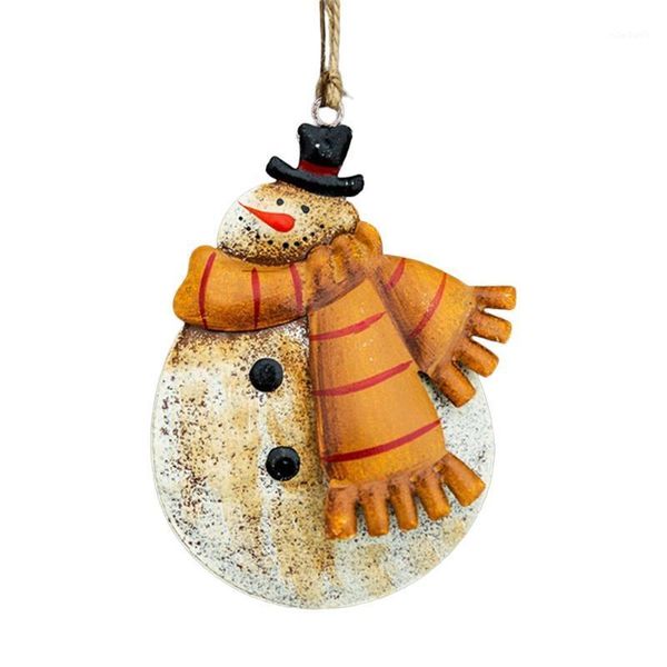 

christmas decorations tree iron craft hanging ornament cartoon santa claus snowman metal sheet pendant vintage xmas party holiday decoration