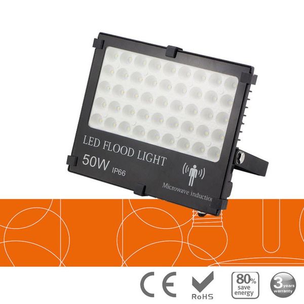 

floodlights 5pcs/lot untrathin led flood light 220v 10w 20w 30w 50w 100w microwave radar induction motion sensor spotlight outdoor lighting