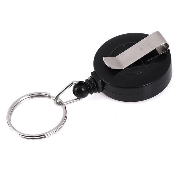 

wholesale black retractable reel key chain heavy duty badge stainless steel id holder belf clip nurse name card hold jllvyc