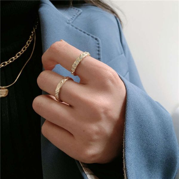 

hbp sparkle diamond plaid simple cool style personality versatile index finger ring female fashion, Silver