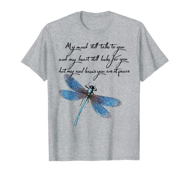 

my mind still talks to you and my heart dragonfly tshirt, White;black