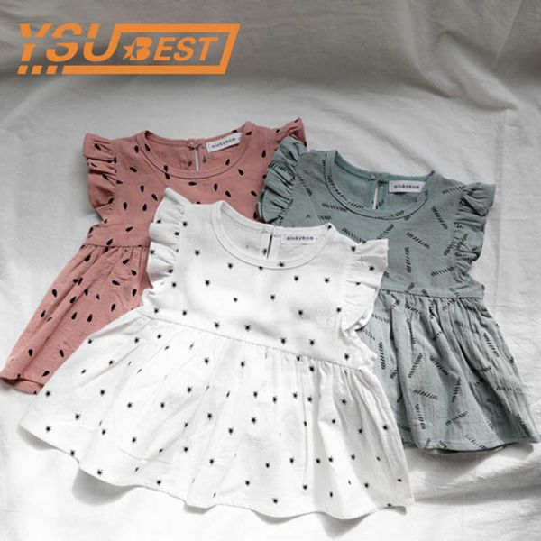 

kids girls clothings sets ins european & america summer toddler ruffles princess baby girl blouse+shorts clothes, White
