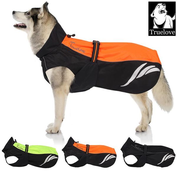 

truelove waterproof reflective stripe dog coat vest outdoor walking dog raincoat nylon pet jacket for all weather breed in stock