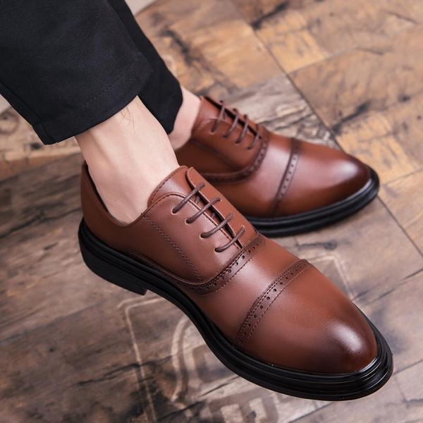 

dress shoes men wedding fashion office footwear patent leather comfy formal brand, Black