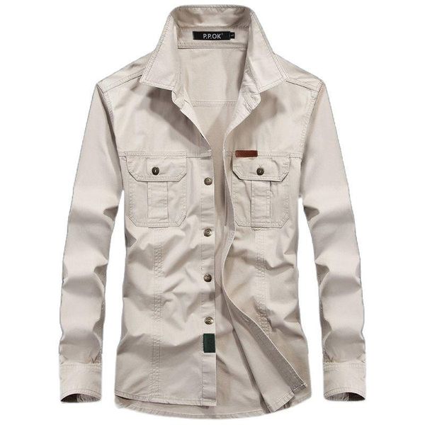 

men's casual shirts 2021 shirt men cargo oversize 6xl pure cotton solid clothing brand tooling blouses, White;black
