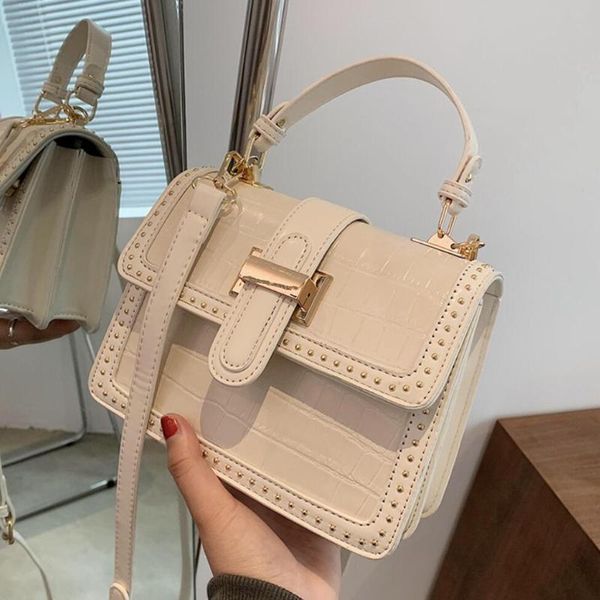 

evening bags stone pattern square tote bag 2021 high-quality pu leather women's designer handbag shoulder messenger