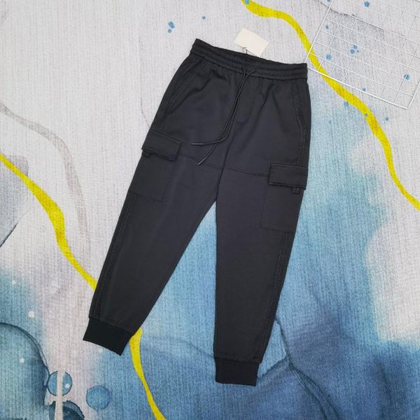 

men's pants 2021 autumn 4d craft ribbon stitching embroidery multi-pocket tooling casual for men and women couples, Black