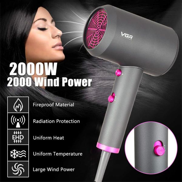 

electric hair brushes vgr 2000w professional salon dryer 2 in 1 air brush dryers negative ionic blow strong wind