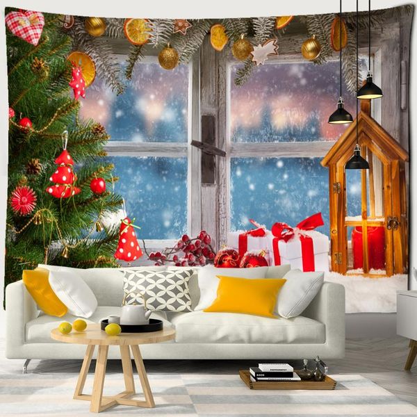 

tapestries christmas gift tapestry wall hanging bells window scenery hippie tapiz bohemian dormitory year home decor