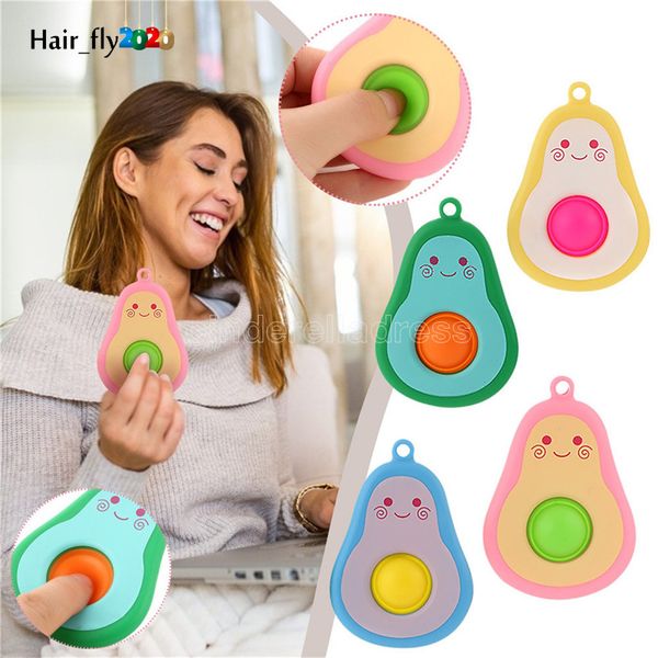 

push mini simple dimple sensory fidget toys pendant kawaii simulation avocado-fruit stress relief simpel dimpel keychain gifts fy10