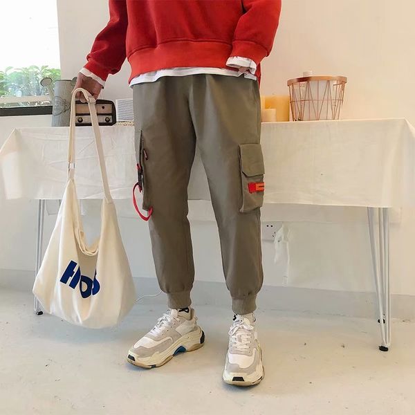 

2021 new men's trousers active elastic hip hop leisure schoolboy haren male printing casual pants cotton trend joggers sweatpants 9zzw, Black