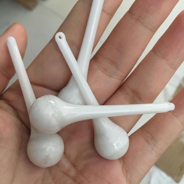 

10pcs 16*60mm white jade raindrop crystal chandelier accessories