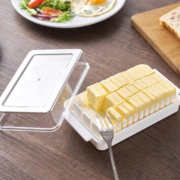 

storage bottles & jars portable butter cutting box with lid cheese crisper dust-proof slicing plastic