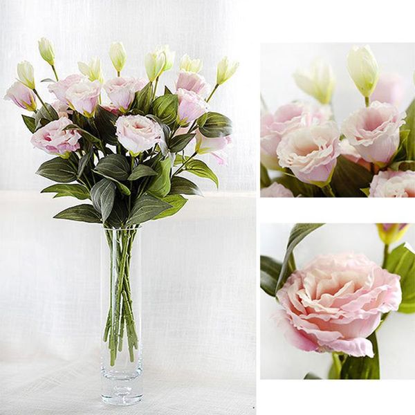 

artificial flowers 3 heads eustoma fake flowers gradiflorus lisianthus christmas wedding party diy for home darden decoration