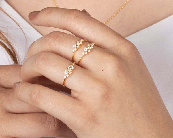 

18k plated diamond ring, special jewelry, simple ring, Silver