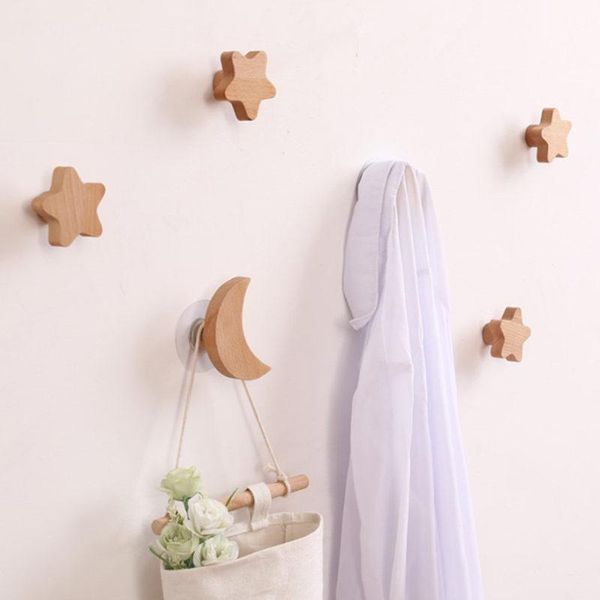 

hooks & rails solid wood wall children's room decorative nordic style key hook for home decoration storage furniture hardware