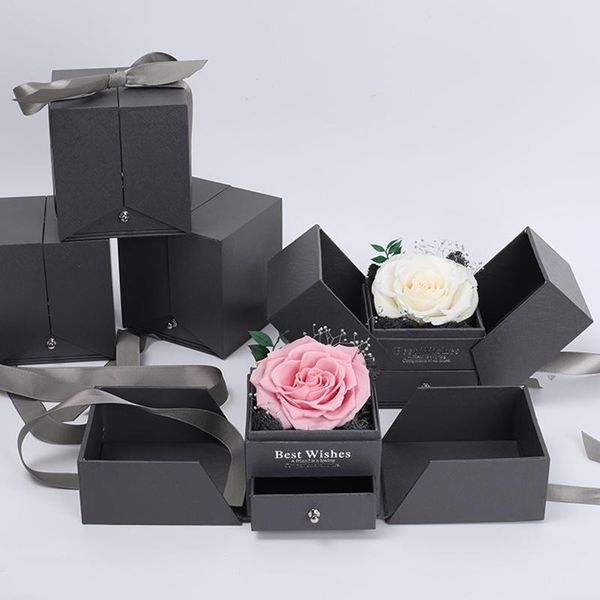 

gift wrap forever rose jewelry box with little drawer handmade for women
