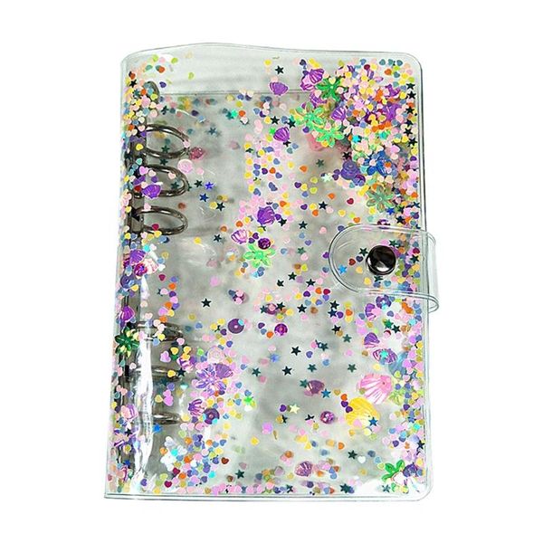 

a5 a6 glitter sequins loose leaf binder notebook cover stationery school office, Purple;pink