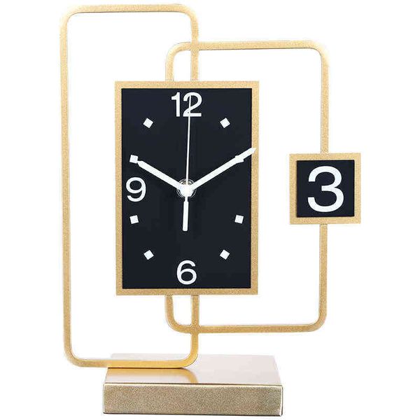 Роскошные настольные часы для гостиной современные 3D настенные часы металлические золотые часы стол для стола сточных часов Relogio de Mesa украшение дома 2111112