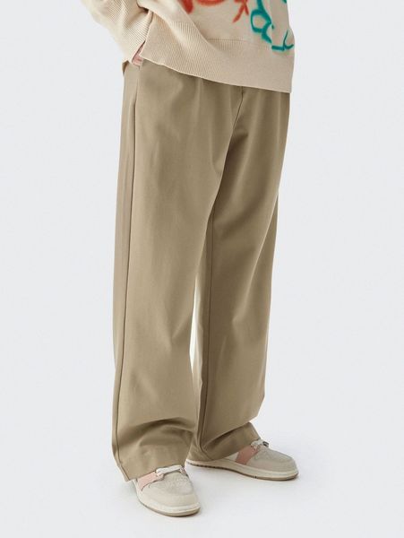 

men solid wide leg pants b7s3#, Black