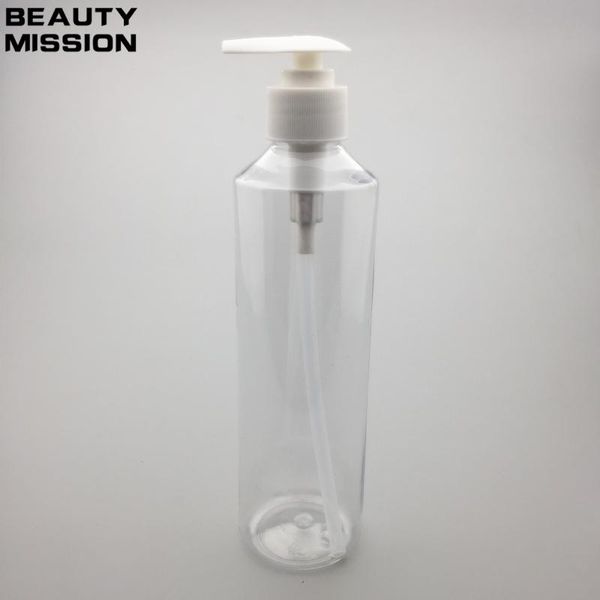 

10pcs 400ml empty transparent lotion pump plastic bottles,dispenser liquid soap cosmetics container for shampoo shower gel
