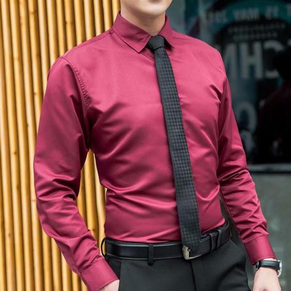 

men's casual shirts spring shirt men clothing slim plush stylish all match lapel, White;black