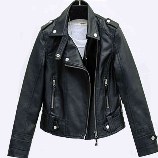 

leather jacket high fashion men belt the spring and autumn short lapel slim fit small coat fashionable, simple, cool, Black