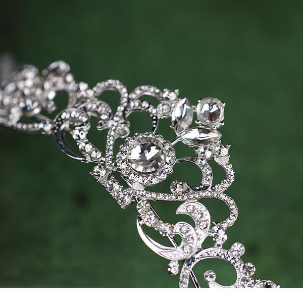

trendy crystal crown silver color bridal tiara and crown hair accessories for wedding bride hair jewelry h qyllgg