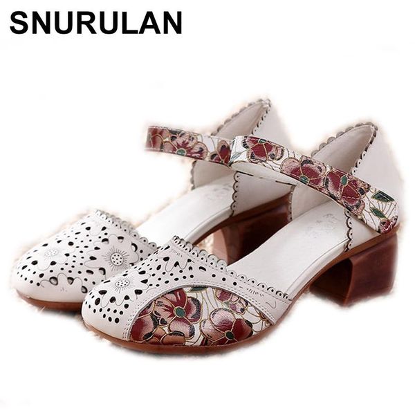 

sandals snurulanwomen shoes pumps round toe thick heels spring ladies mid slip on casual 2021 white khaki plus size 41, Black