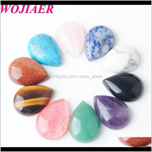 

wojiaer natural gem stones beads teardrop cabochon cab no drill hole 18x25x7mm jewelry making dbu811 l9mt2 thkhy, Black