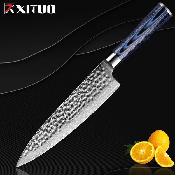 XITUO Şef'in Bıçağı Gerçek VG10 Şam Çelik Profesyonel Mutfak Bıçakları Dilimleme Cleaver Home Hotels Kiritsuke için Özel Aracı